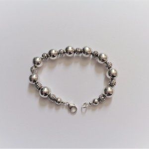 Bracelet 7" Bali Ball Bead Sterling Silver 925
